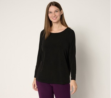 Susan Graver Essentials Liquid Knit Long Dolman Sleeve Top