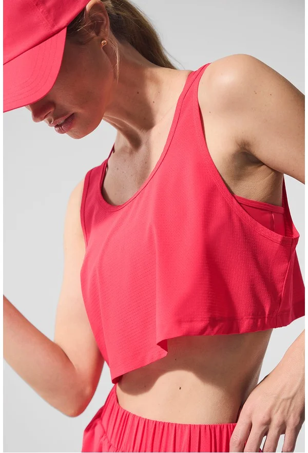 Cropped Sport Star Tank - Candy Red - Candy Red / S