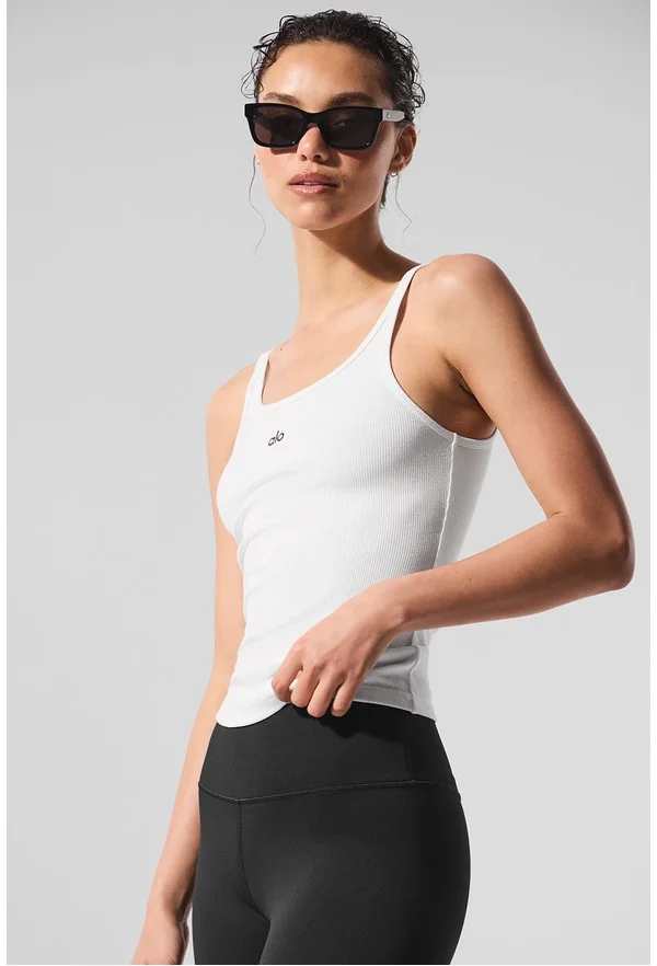 Ribbed Prosper Tank - White - White / S
