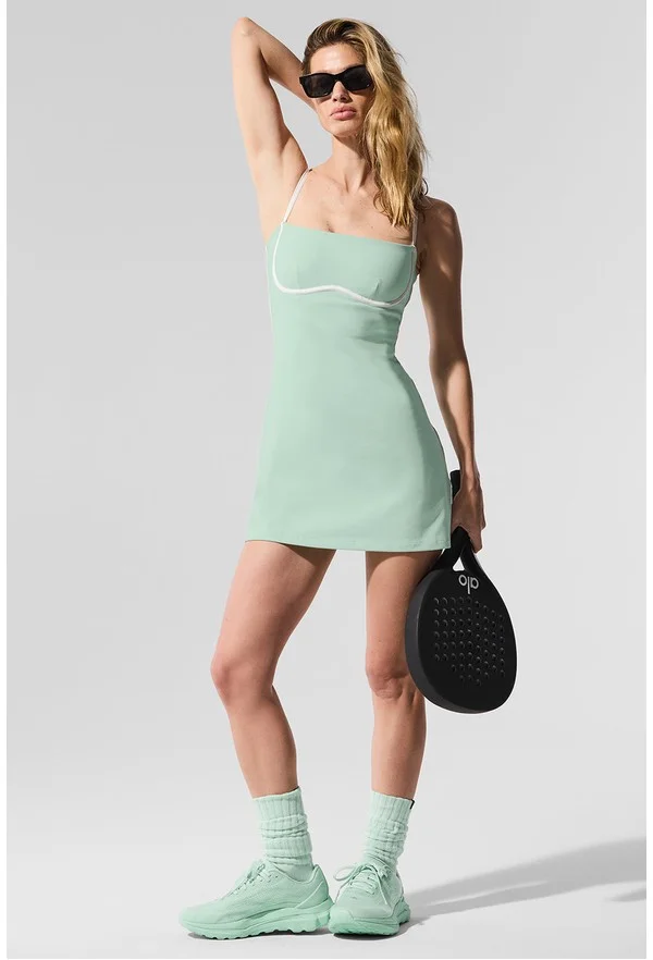 Airbrush Streamlined Dress - Spearmint/White - Spearmint/White / XXS