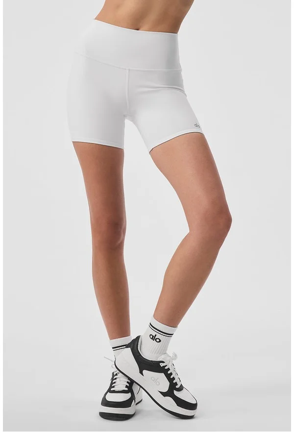 5" Airbrush High-Waist Biker Short - White - White / L