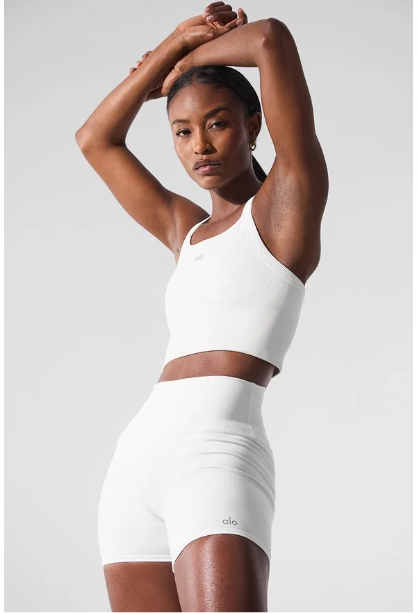 Seamless Ribbed Favorite Bra Tank - White - White / XXS