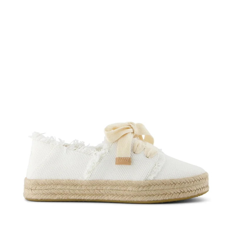 Image of Carolina Lace-Up Espadrille White Beachside Woven