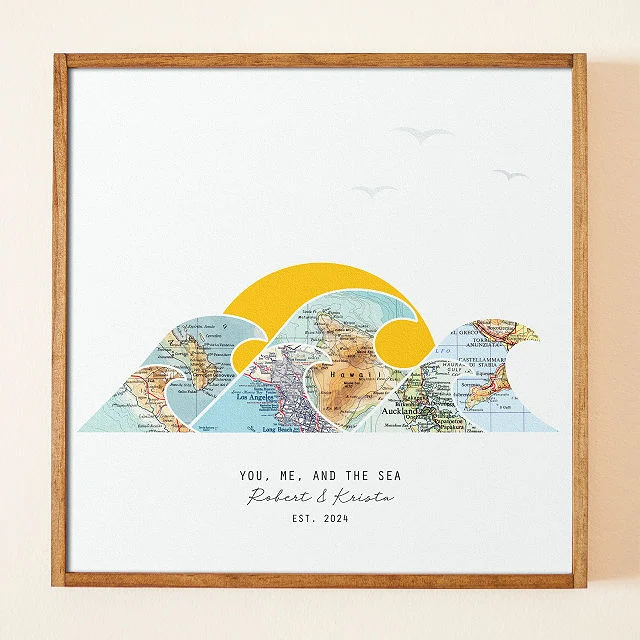 Our Beach Memories Personalized Map Art