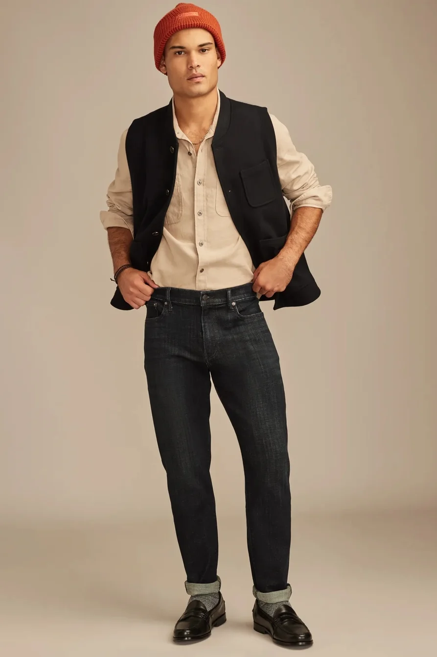 Image of Lucky Brand 412 Athletic Slim - Men's Pants Denim Slim Fit Jeans in Highland Wash