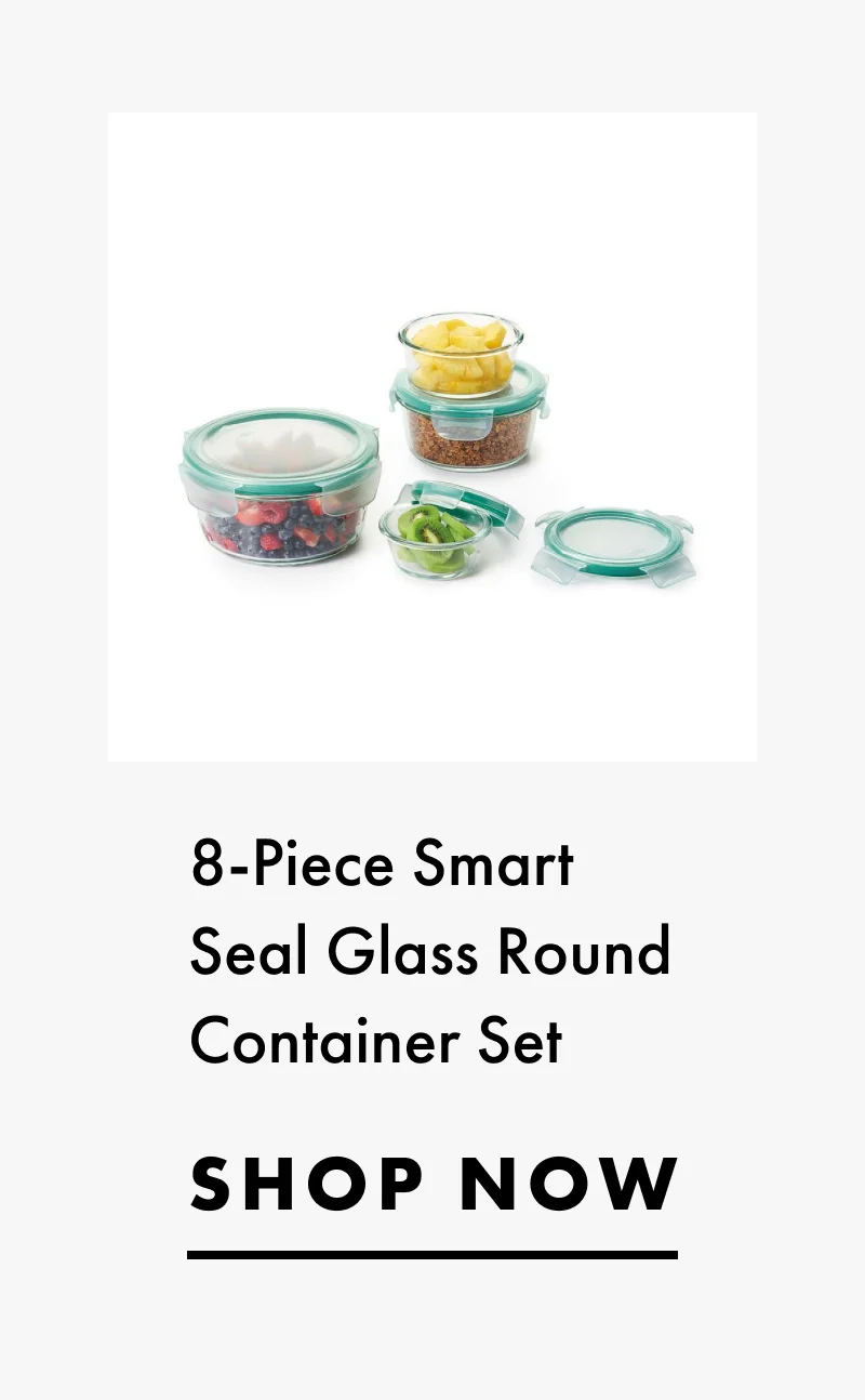 8-Piece Smart Seal Glass Round Container Set | Shop Now