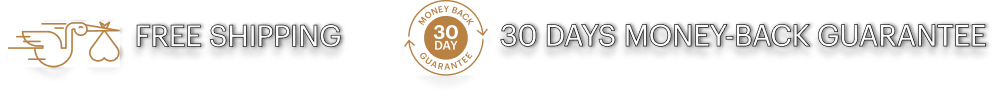 Free shipping and 30 days money-back guarantee