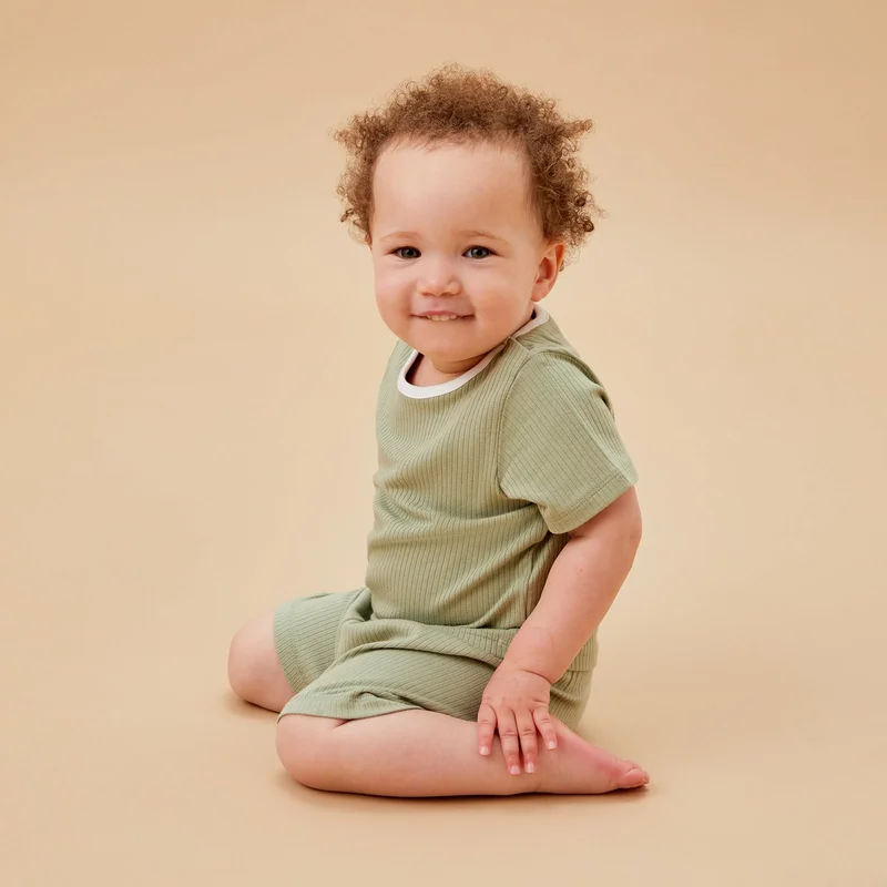 Image of Ribbed Short Sleeve Tee