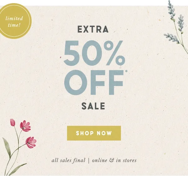 limited time! extra 50% Off sale shop now