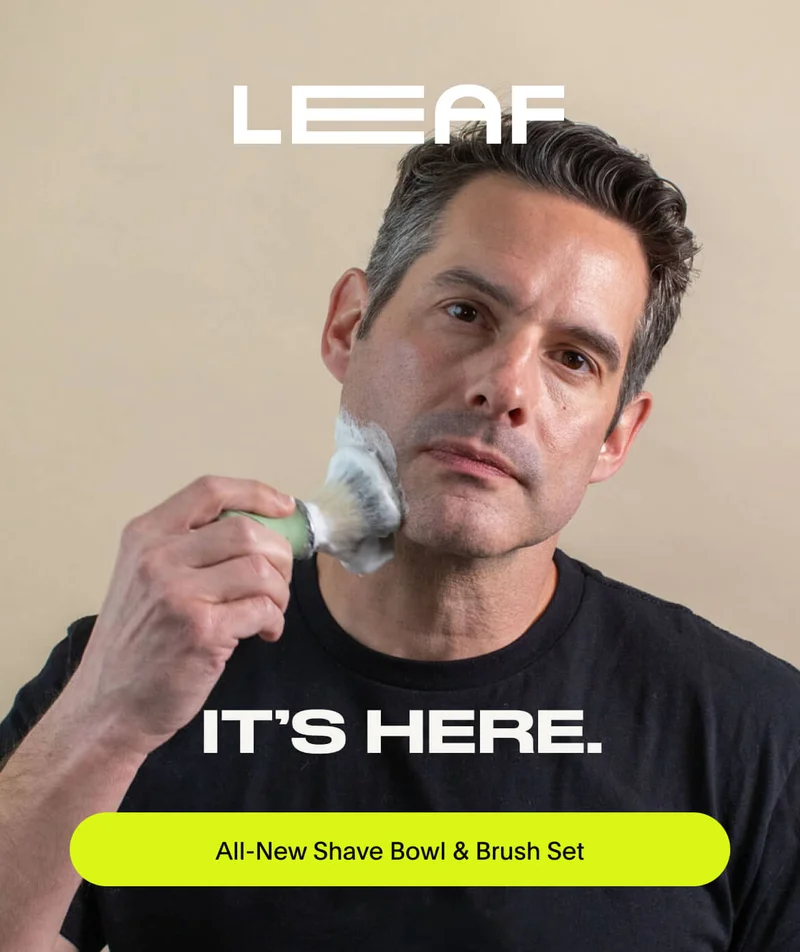 Lathering with Leaf Shave Brush