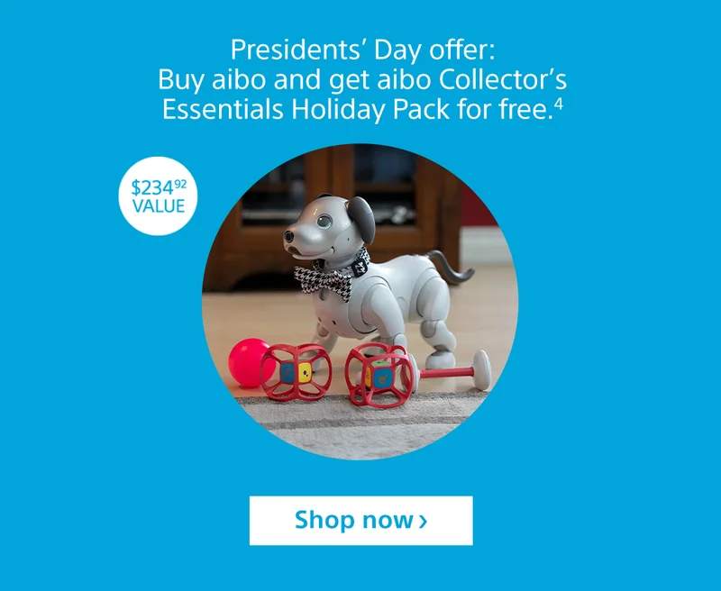 Buy aibo and get aibo Collector's Essentials Holiday Pack for free | Save