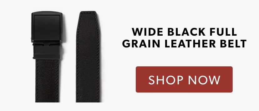 Wide Black Full Grain Leather Belt