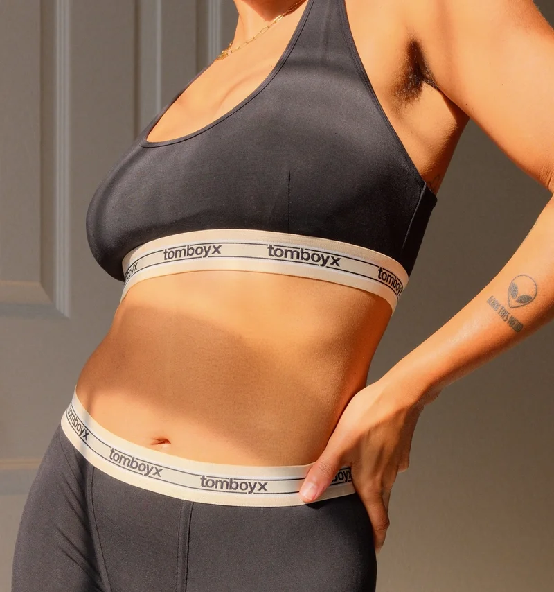 Image of All Day Bralette - TENCEL™  Modal Retro Black