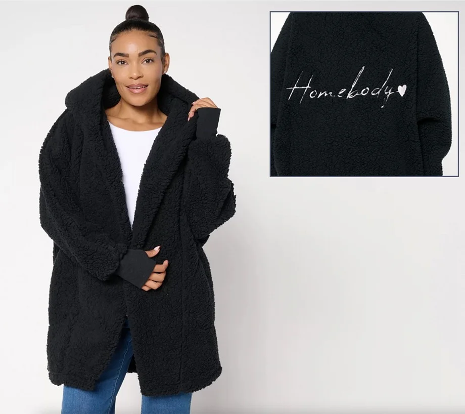 By Jill Martin Sherpa Embroidered Hooded Lounger