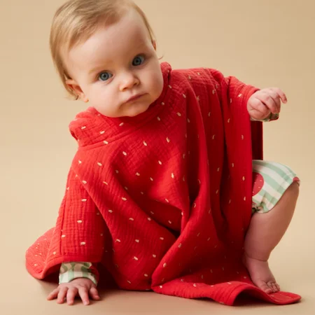 Strawberry Muslin Poncho