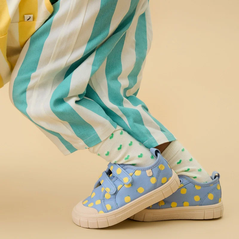Image of KIDLY by MORI Print Canvas Sneakers - Lemon