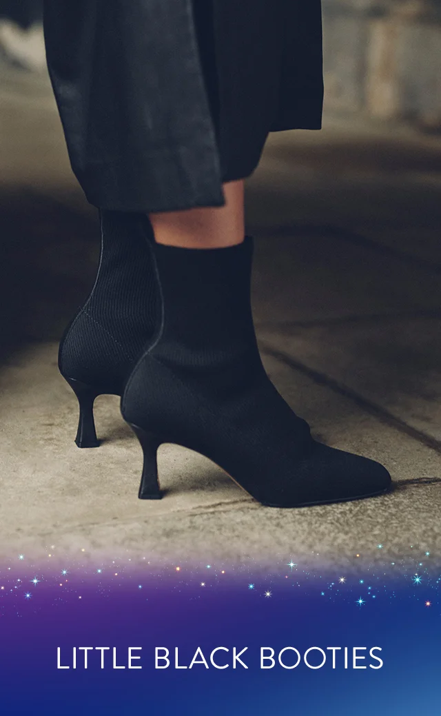 Two pairs of black booties.