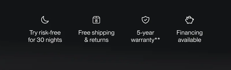 Try risk-free for 30 nights | Free shipping & returns | 5-year warranty