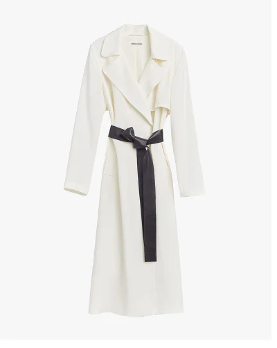 Silk Classic Trench White