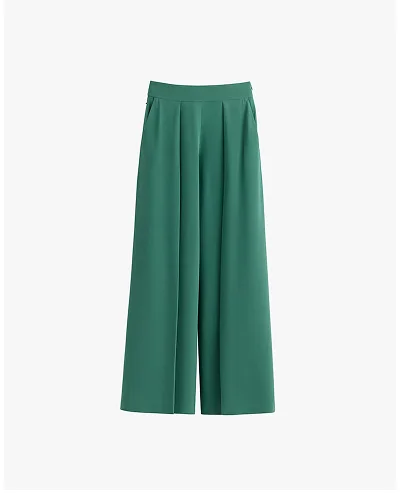 Silk Pleated Pant Sea Green