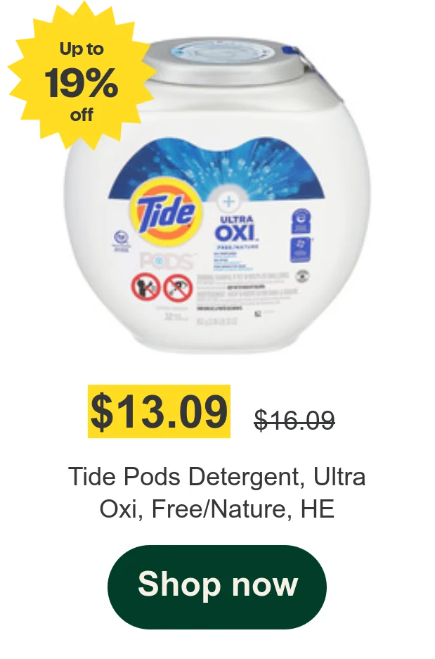 Tide Pods Detergent, Ultra Oxi, Free/Nature, HE