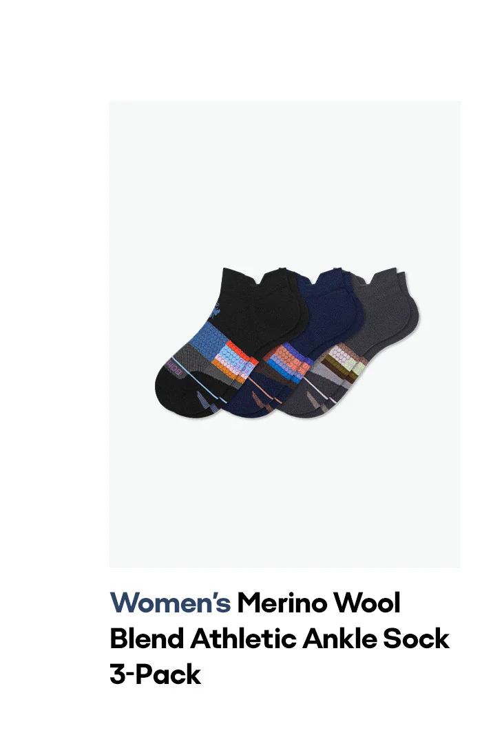 Women's Merino Wool Blend Athletic Ankle Sock 3-Pack