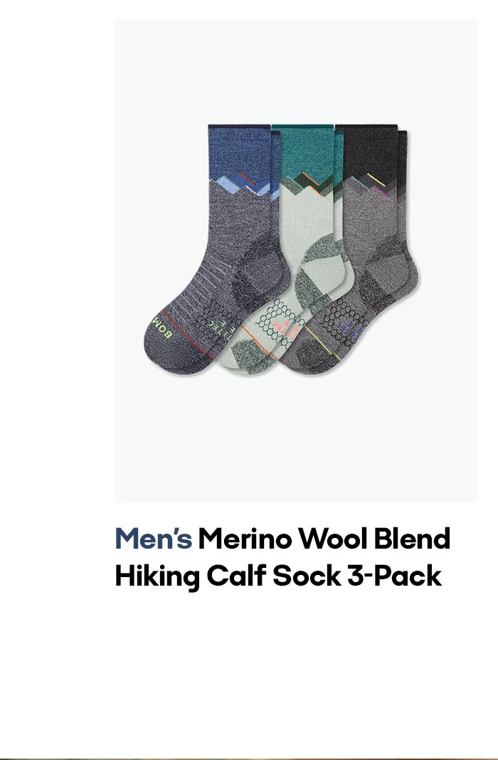 Men's Merino Wool Blend Hiking Calf Sock 3-Pack