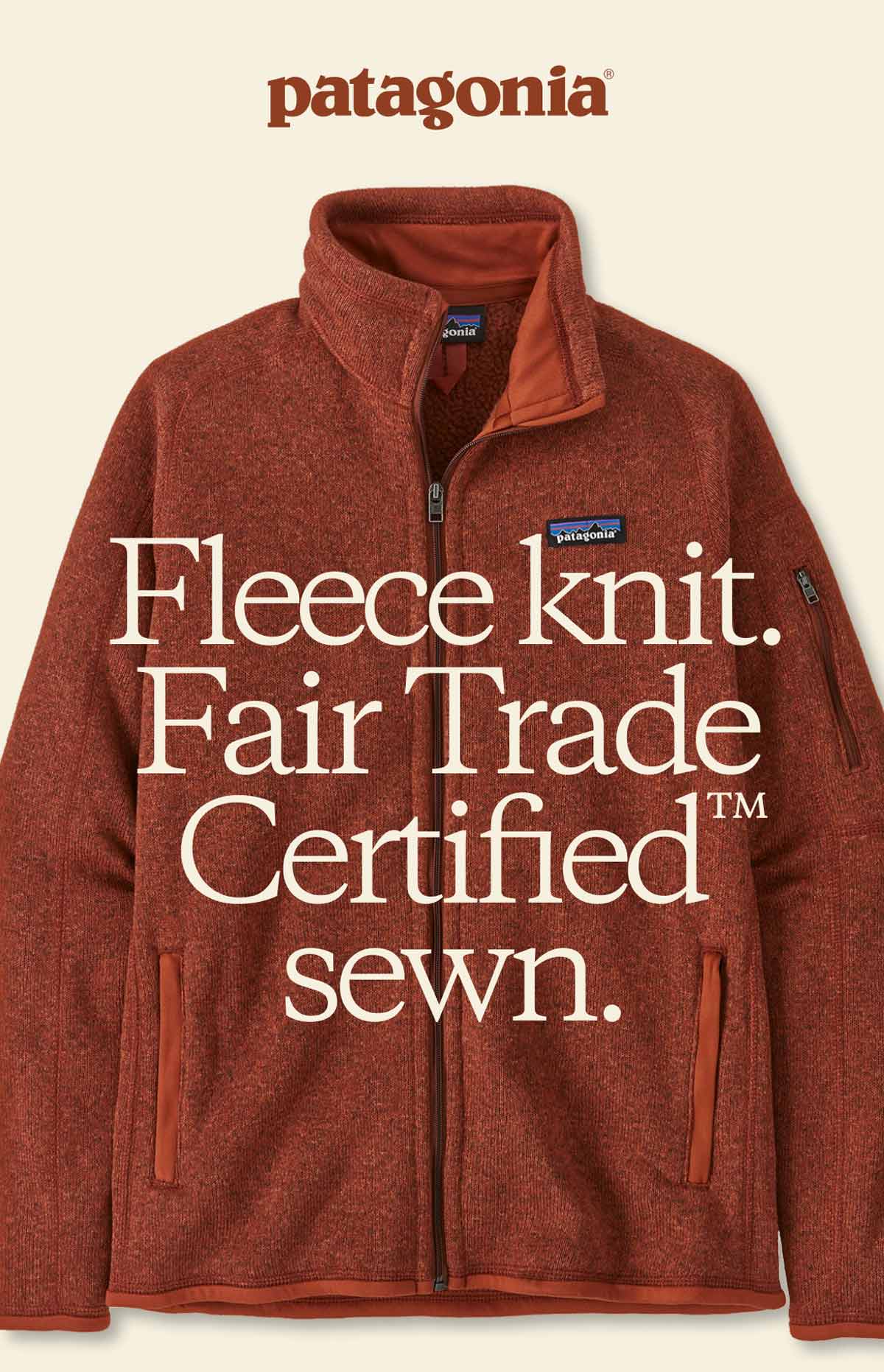 Patagonia. Fleece knit. Fair Trade Certified™ sewn.