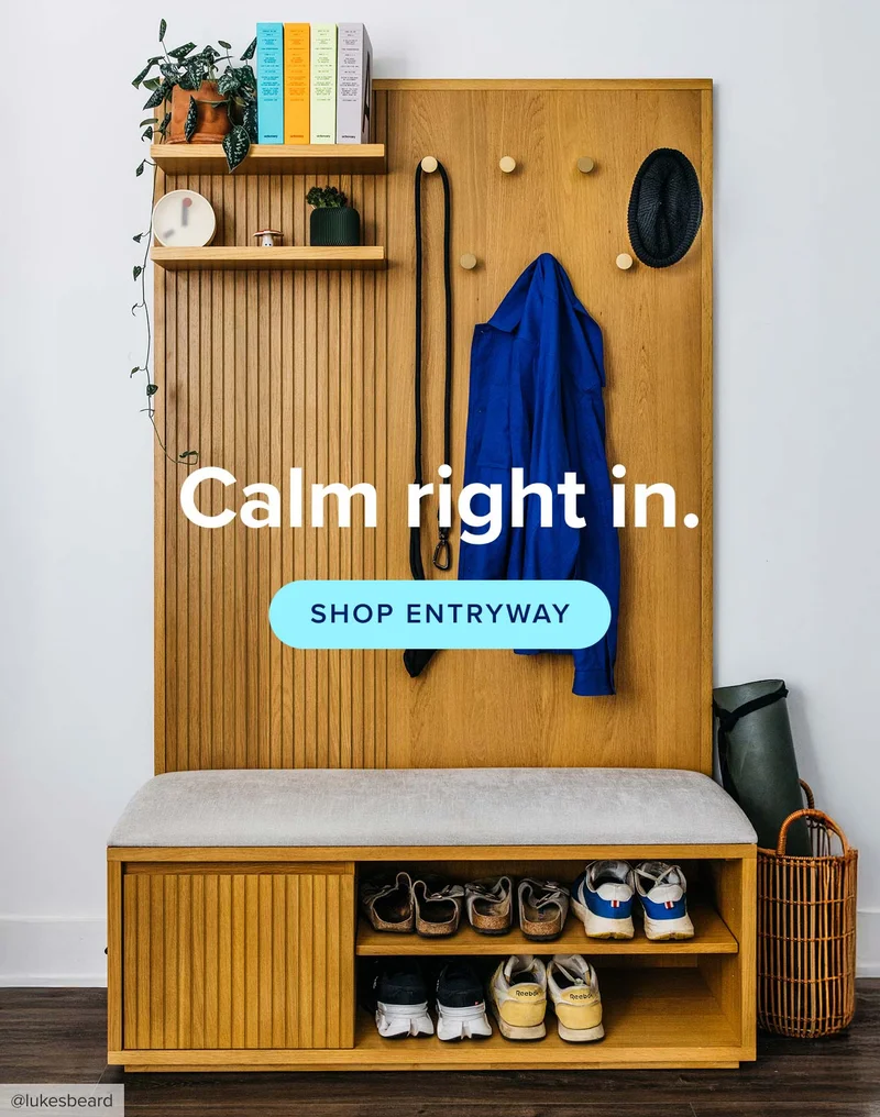 Calm right in. Shop entryway.