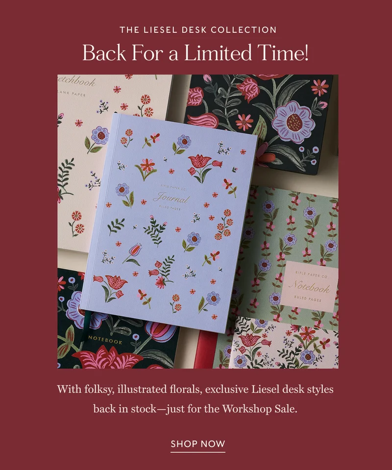 Back For a Limited Time! the Leisel Desk Collection With folksy, illustrated florals, exclusive Liesel desk styles back in stock—just for the Workshop Sale. Shop Now