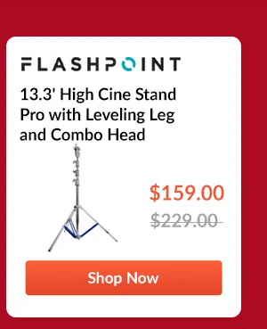 Flashpoint 13.3' High Cine Stand Pro with Leveling Leg and Combo Head