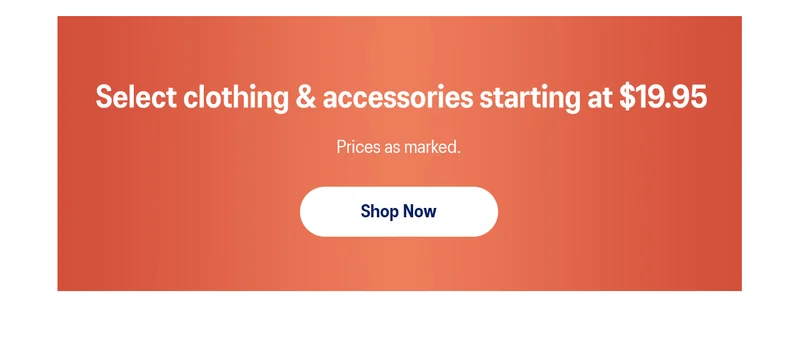 Shop clothing & accessories starting at $19.95 >