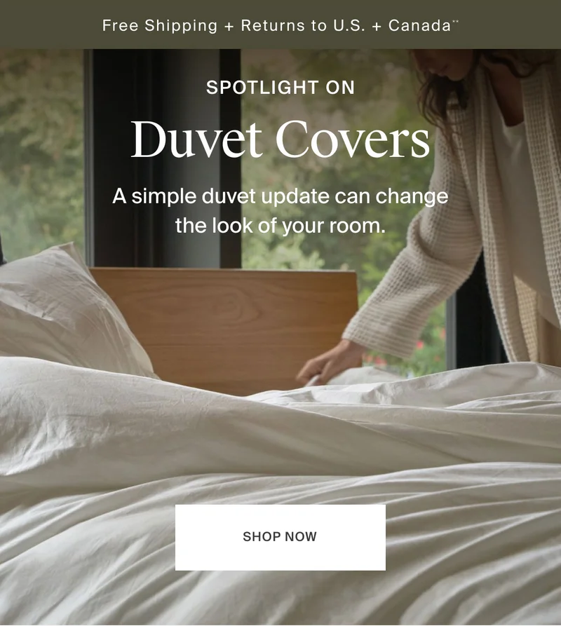 A simple Duvet update can change the look of your bedroom. Shop Now.