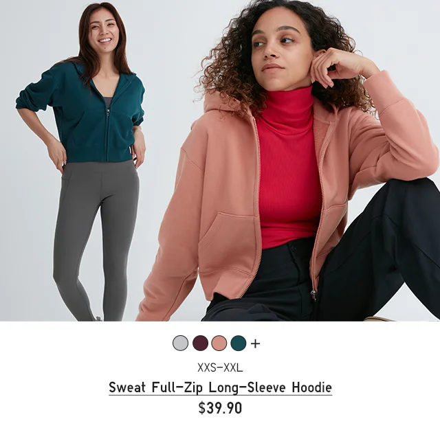 PDP1 - WOMEN SWEAT FULL ZIP LONG SLEEVE HOODIE