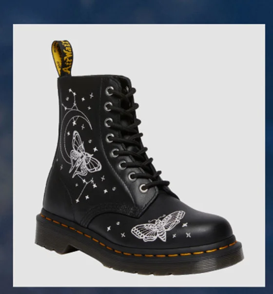 1460 Celestial Moth Leather Lace up Boots