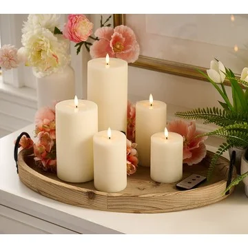Home Reflections Set of 5 Flameless Coastal Pillars