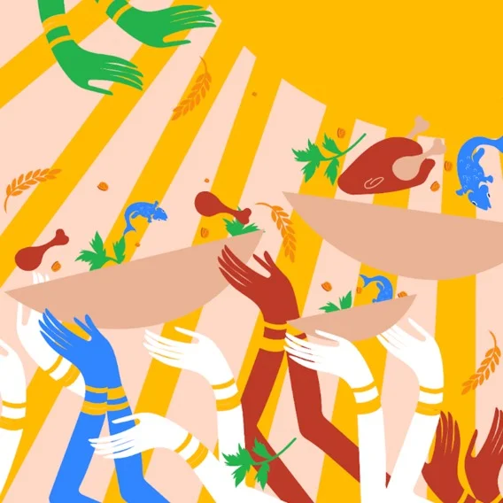 Abstract illustration of Egyptian art.