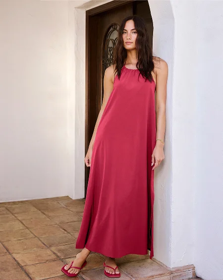 Go With The Flow Halter Dress