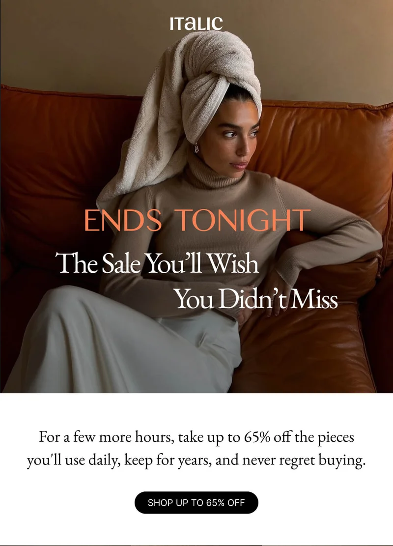 Italic | Life is Luxury | CYBER MONDAY | Up to 65% Off Sitewide