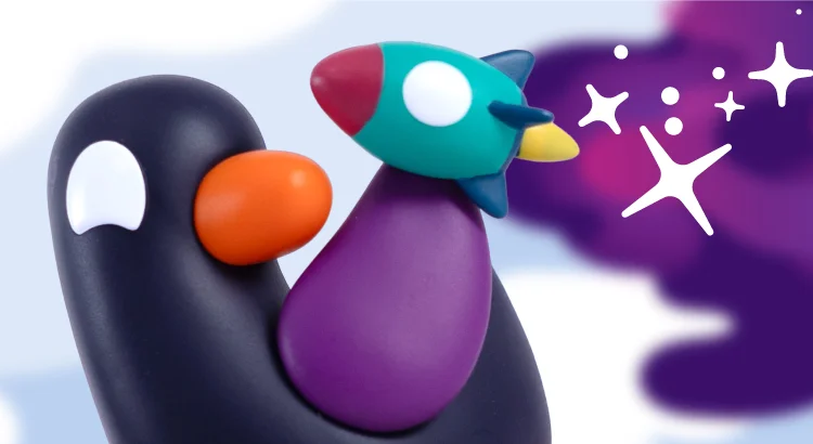 kurzgesagt Duck Figurine and Sparkles
