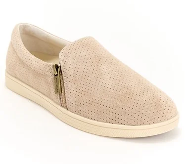 Revitalign Orthotic Perforated Suede Slip-Ons - Lara