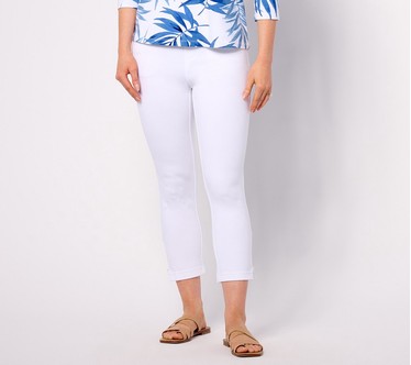Belle by Kim Gravel Petite Coastal Crop Perfect Ponte Pants