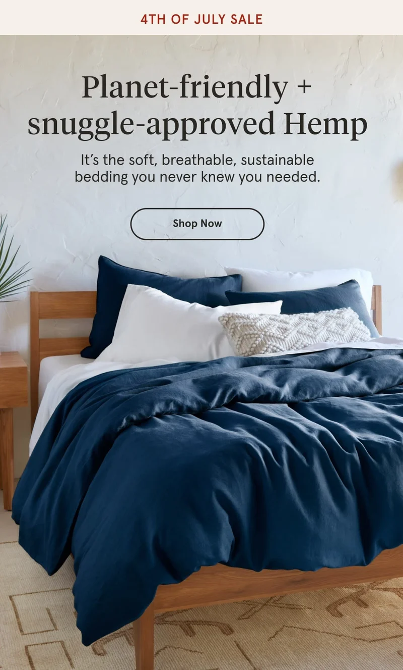 Planet-friendly + snuggle-approved Hemp | Shop Now
