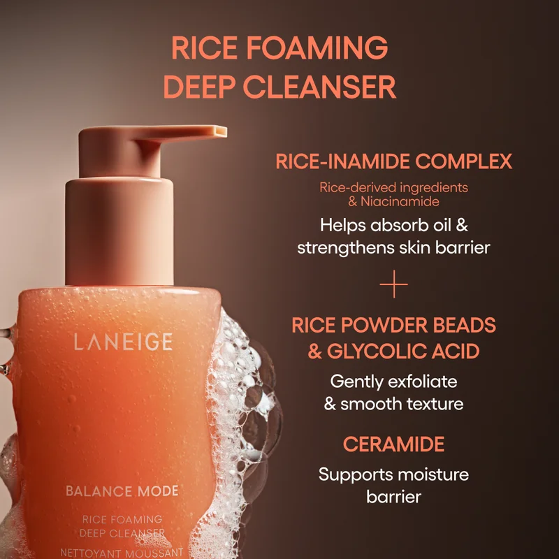 RICE FOAMING DEEP CLEANSER - Rice-inamide complex