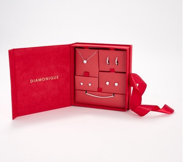 Diamonique 5 Days of Advent Jewelry Gift Box, Sterling Silver
