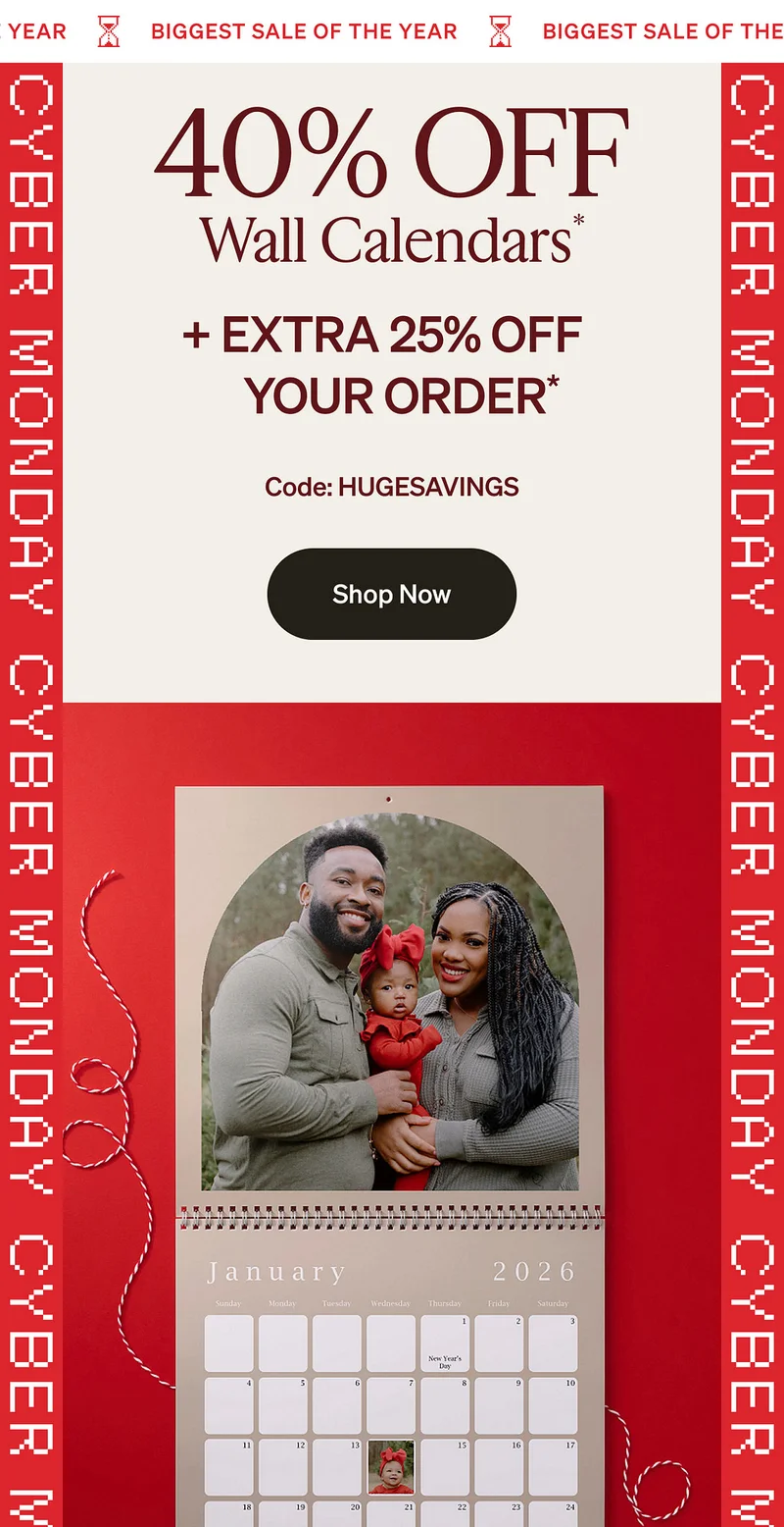50% Off Calendars + Extra 25% Off