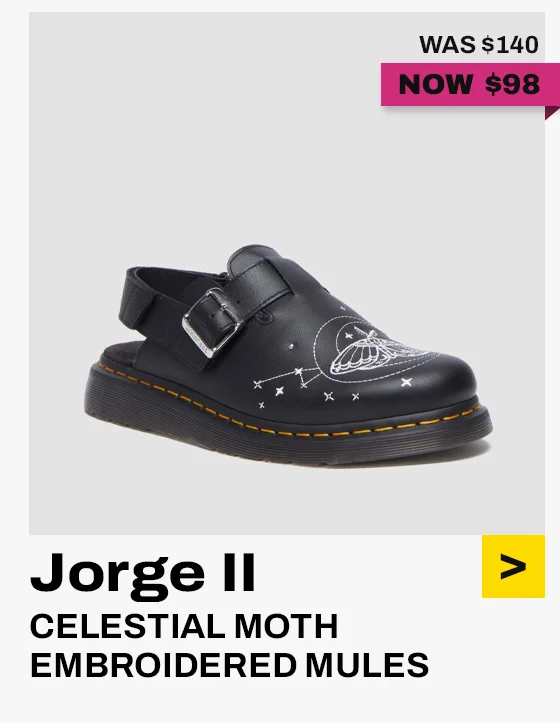 Jorge II Celestial Moth Embroidered Leather Mules