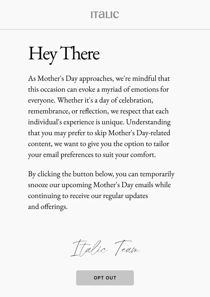 Hey There - Option to Opt-out