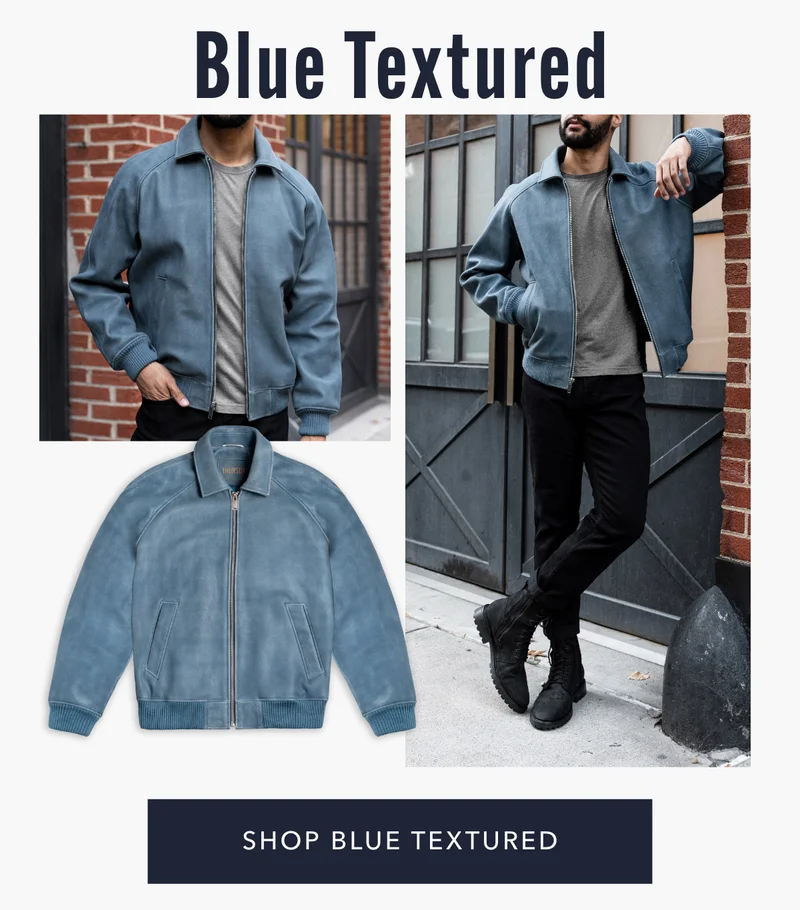Shop Blue Textured Jacket