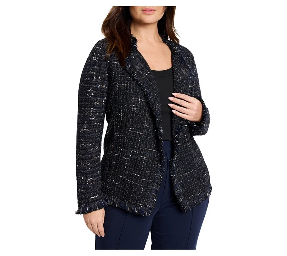 NIC+ZOE Nightfall Fringe Mix Knit Jacket